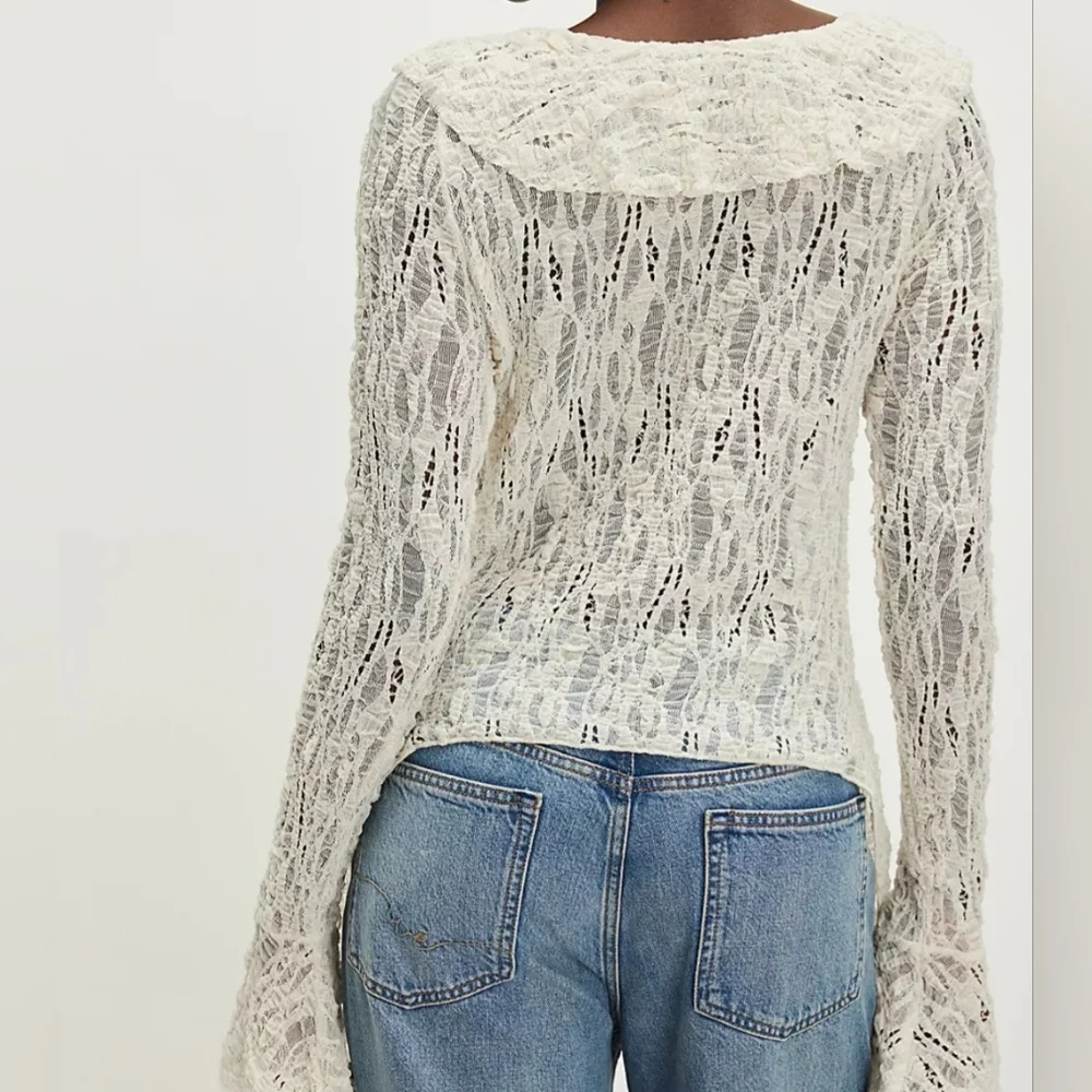 Free People Laney Stretch Lace Cardi Size Large - Picture 9 of 10